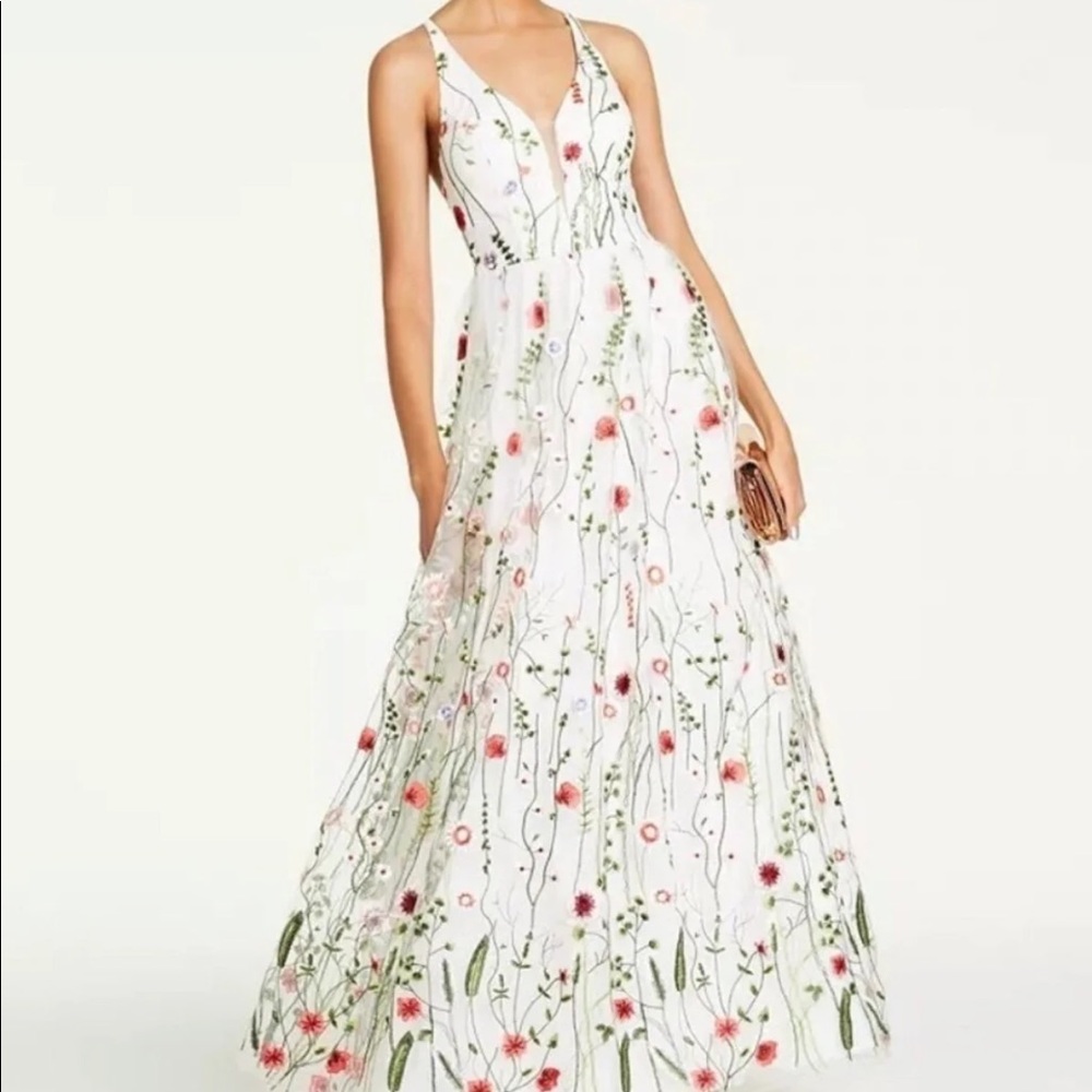 NWT City Studio Embroidered Floral Tulle Dress